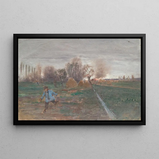 Anton Nowak - Landschaft mit brennendem Gehft.webp