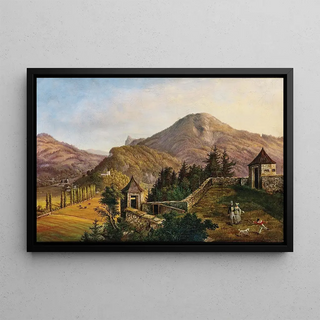 Anton Reiffenstuhl - Scene in Salzburg a view of Gaisberg Nockstein and Kapuzinerberg.webp