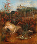 Une nymphe de Kamptal sous une haie de roses - Anton Romako — näkymä teoksesta