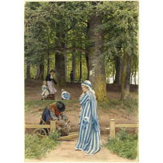 Anton von Werner - The Artists Wife and Daughters in a Park at Heringsdorf.webp