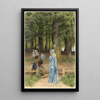 Anton von Werner - The Artists Wife and Daughters in a Park at Heringsdorf.webp