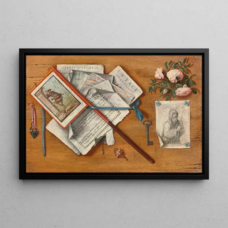 Antonio Cioci - Trompe Loeil Still Life With Letters And Other Objects On A Board.webp