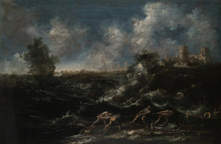 Antonio Francesco Peruzzini - Seascape with Fisherman Pulling out Nets.webp