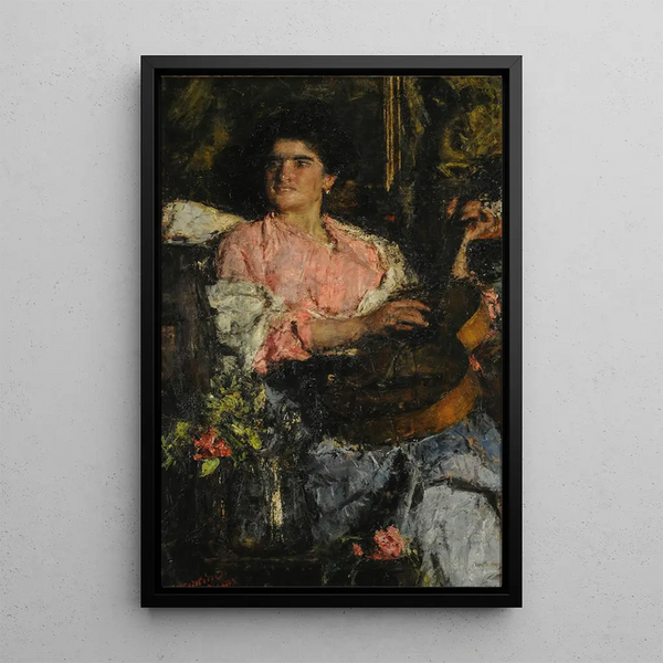 Chanson joyeuse - Antonio Mancini — kehystetty taideteos seinällä