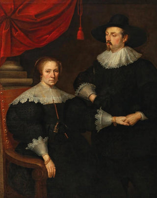 Antwerp School - Portrait Of A Lady Seated With A Gentleman Holding Her Hand.webp