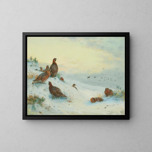 Fin de saison - Archibald Thorburn — kehystetty taideteos seinällä