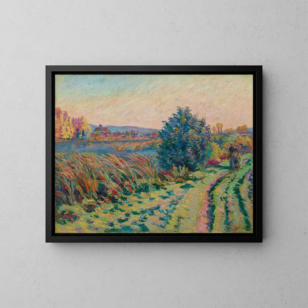 Maantie maaseudulla - Armand Guillaumin — kehystetty taideteos seinällä