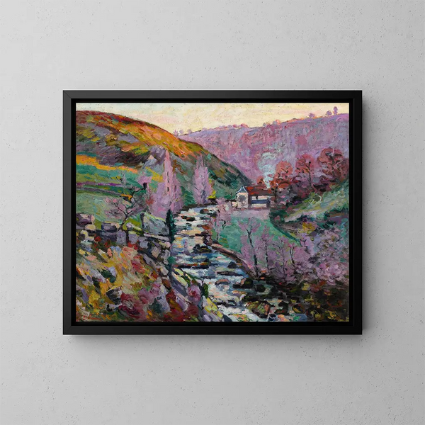 Crozant, ilta-innostus - Armand Guillaumin — kehystetty taideteos seinällä