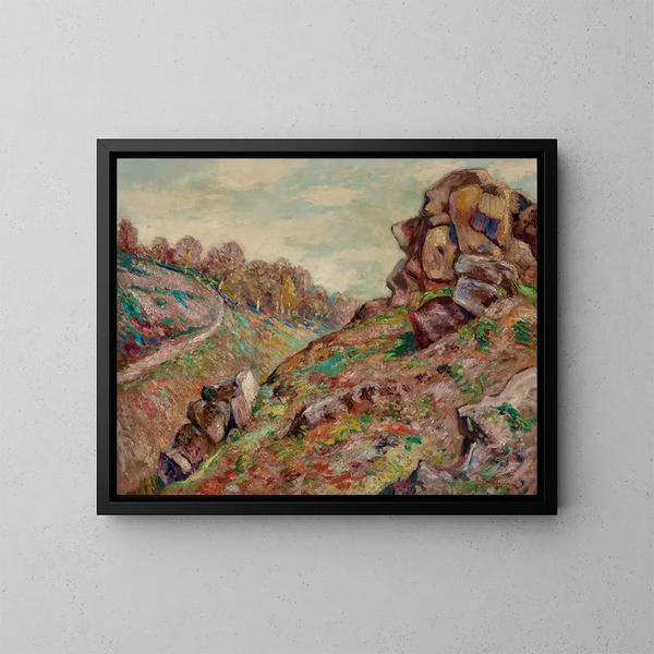 Korkeus laattasta, Creusen maisema - Armand Guillaumin — kehystetty taideteos seinällä