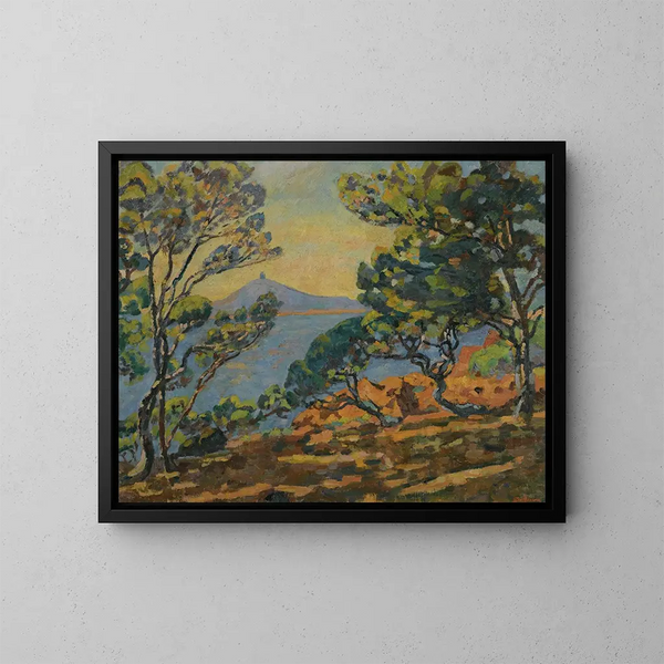 La Baie d'Agay et le Sémaphore - Armand Guillaumin — kehystetty taideteos seinällä