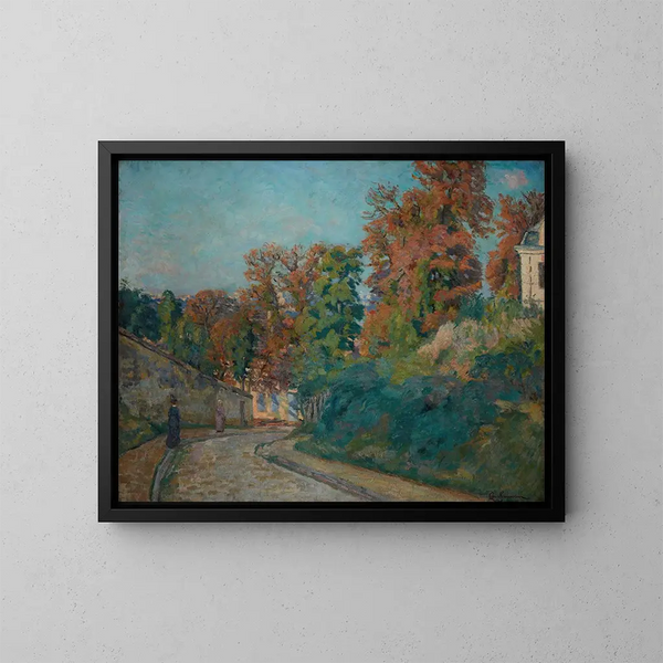 La Promenade dans une rue en Île-de-France - Armand Guillaumin — kehystetty taideteos seinällä