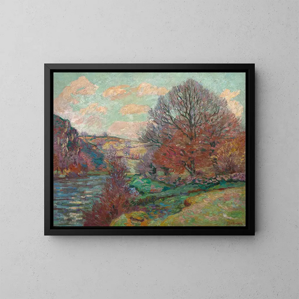 La Roche de l'Écho à Crozant - Armand Guillaumin — kehystetty taideteos seinällä