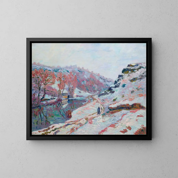 La vallée de la Sedelle sous la neige - Armand Guillaumin — kehystetty taideteos seinällä