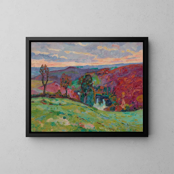La vallée de la Creuse et le Puy Barriou - Armand Guillaumin — kehystetty taideteos seinällä