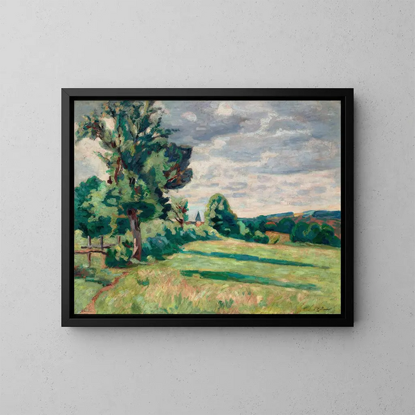 Crozantin latojen laidunalueista - Armand Guillaumin — kehystetty taideteos seinällä