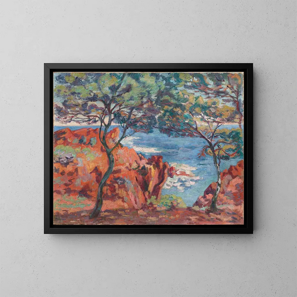 Rochers de l'île Besse à Agay - Armand Guillaumin — kehystetty taideteos seinällä