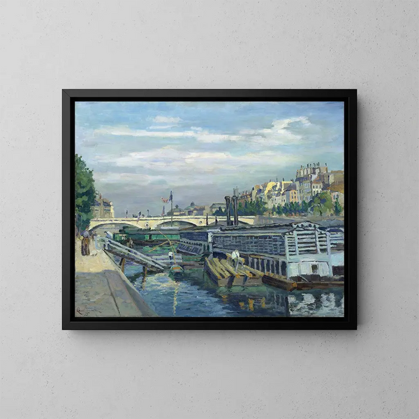 Le pont Louis-Philippe - Armand Guillaumin — kehystetty taideteos seinällä