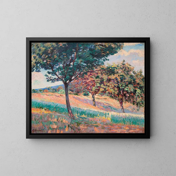 Verger à la lisière d'un bois à Saint-Chéron - Armand Guillaumin — kehystetty taideteos seinällä
