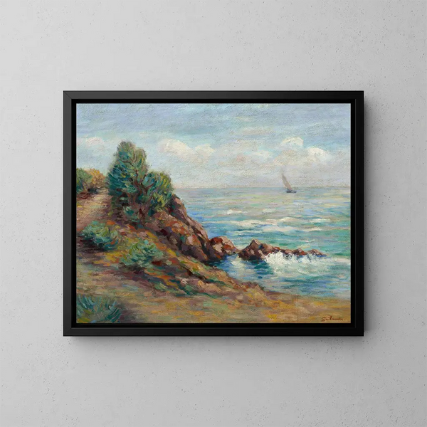 Voilier à Agay - Armand Guillaumin — kehystetty taideteos seinällä