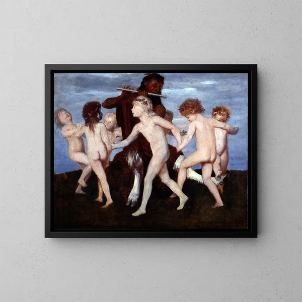 Pan dansant avec des enfants - Arnold Böcklin — kehystetty taideteos seinällä