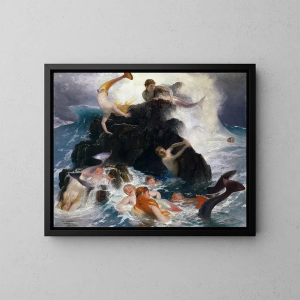 Jeu des Néréides - Arnold Böcklin — kehystetty taideteos seinällä