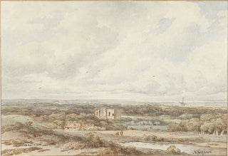 Arnoldus Johannes Eymer - Gezicht vanuit de duinen op de rune van Brederode.webp