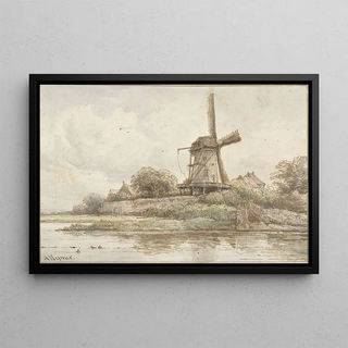Arnoldus Johannes Eymer - Molen op stadswal.webp
