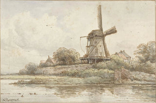 Arnoldus Johannes Eymer - Molen op stadswal.webp