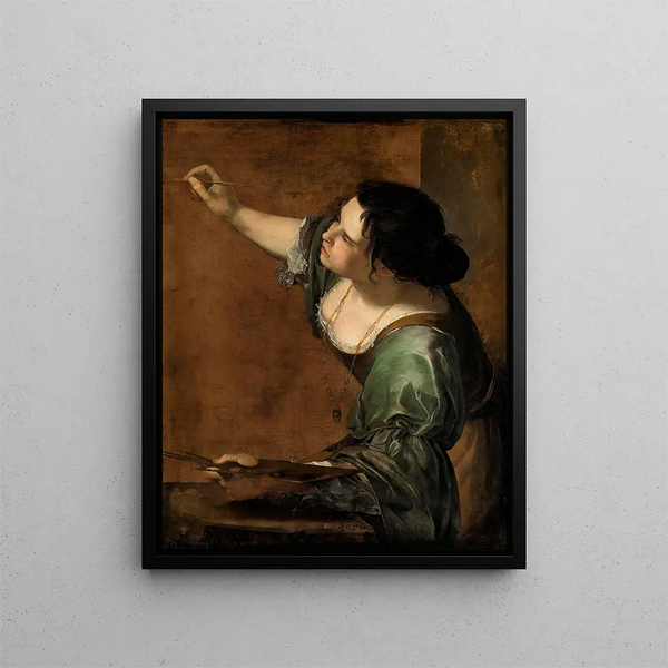 L'Itsekuva kuin maalauksen allegoria - Artemisia Gentileschi — kehystetty taideteos seinällä