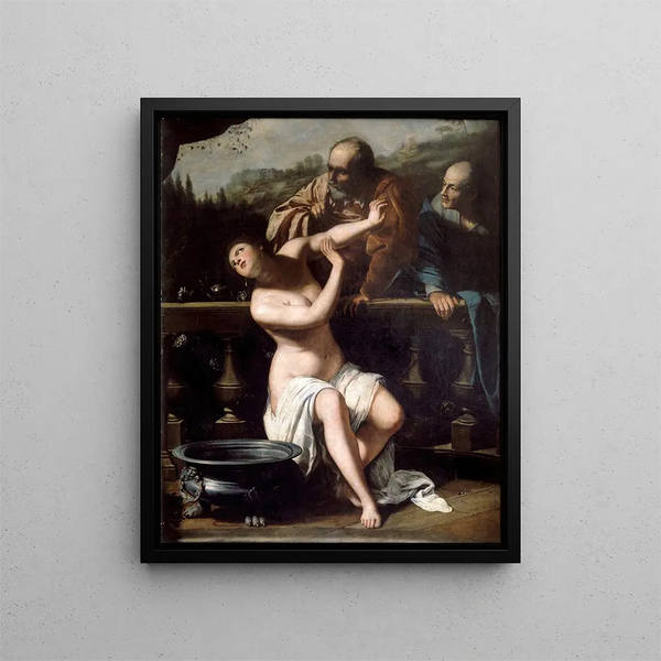 Suzanne et les vieillards - Artemisia Gentileschi — kehystetty taideteos seinällä