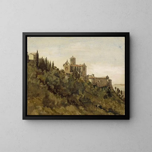 La colline d'Assise - Arthur Joseph Gueniot — kehystetty taideteos seinällä