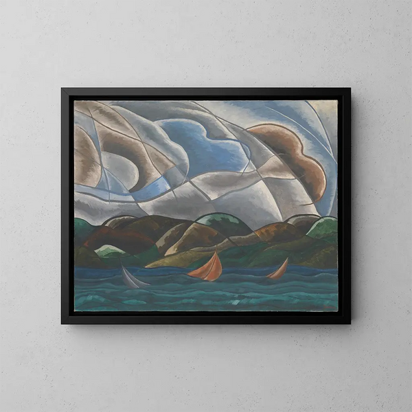 Pilvet ja vesi - Arthur Dove — kehystetty taideteos seinällä