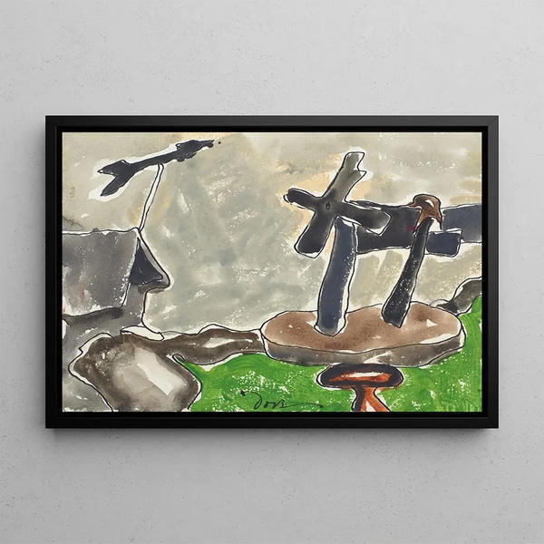 Maisemamaalaus tuuliviitillä - Arthur Dove — kehystetty taideteos seinällä