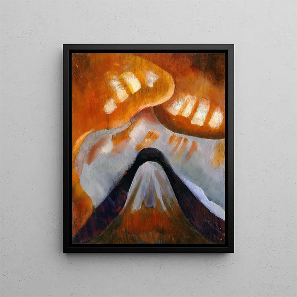 Vuori ja taivas - Arthur Dove — kehystetty taideteos seinällä
