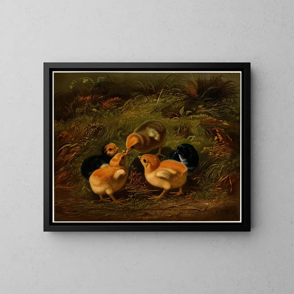 Poules - Arthur Fitzwilliam Tait — kehystetty taideteos seinällä
