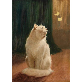 Arthur Heyer - Weie Katze und zwei Zitronenfalter.webp