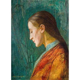 Arthur Joseph Gaskin - Portrait Of A Reflective Lady.webp