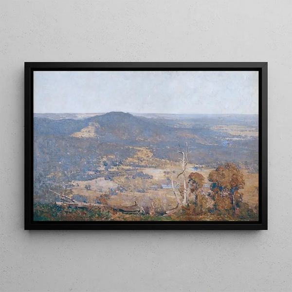 Australiasta Felix - Arthur Streeton — kehystetty taideteos seinällä