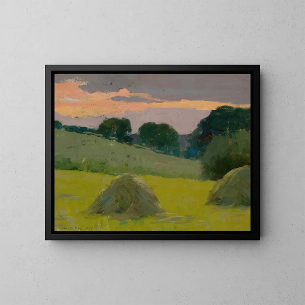 Meules de foin - Arthur Wesley Dow — kehystetty taideteos seinällä