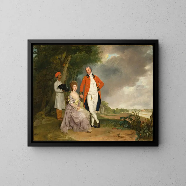 Le Honorable William Monson et sa femme Ann Debonnaire - Arthur William Devis — kehystetty taideteos seinällä
