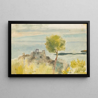Ary Ernest Renan - Paysage mditerranen aux deux ovins.webp