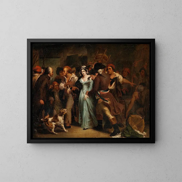 L'Arrestation de Charlotte Corday - Ary Scheffer — kehystetty taideteos seinällä