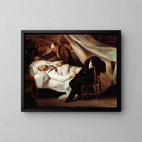 La Mort de Gricault - Ary Scheffer — kehystetty taideteos seinällä