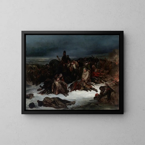 La retraite de l'armée de Napoléon de Russie en 1812 - Ary Scheffer — kehystetty taideteos seinällä