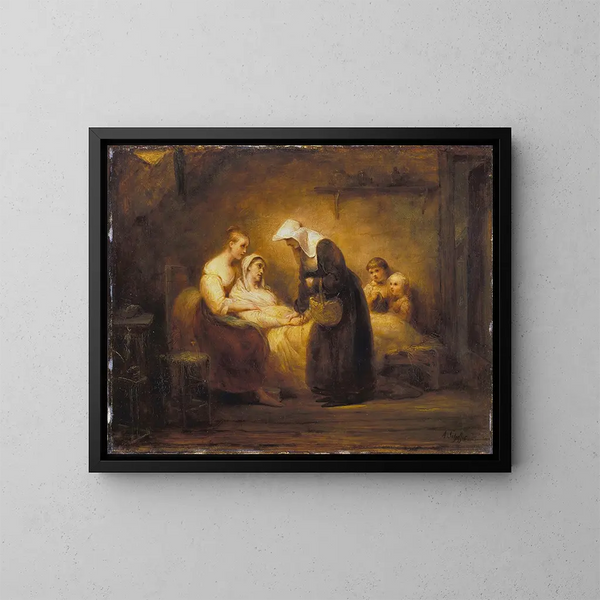 La Sœur de la Miséricorde - Ary Scheffer — kehystetty taideteos seinällä