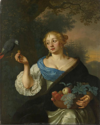 Ary de Vois - A young Woman with a Parrot.webp