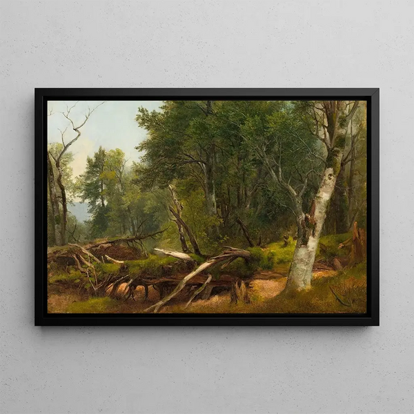 Kattauksen metsänäkymä Catskillsissa - Asher Brown Durand — kehystetty taideteos seinällä