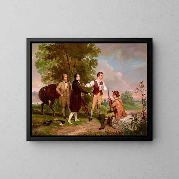 La capture du major André - Asher Brown Durand — kehystetty taideteos seinällä