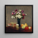 Asters ja hedelmiä pöydällä - Henri Fantin-Latour — kehystetty taideteos seinällä