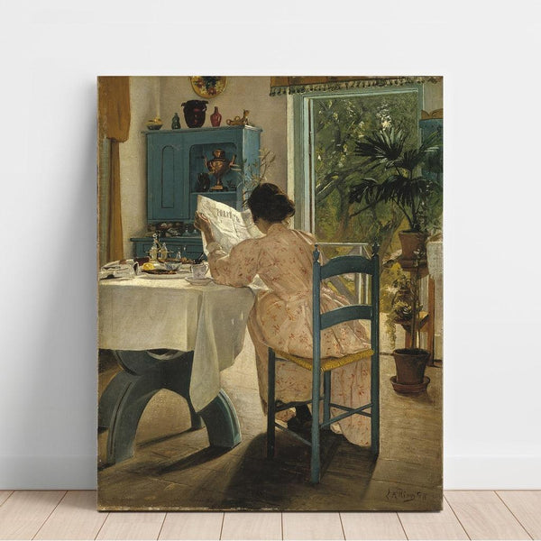 Maalauksen jäljennös Aamiaisen äärellä - Laurits Andersen Ring